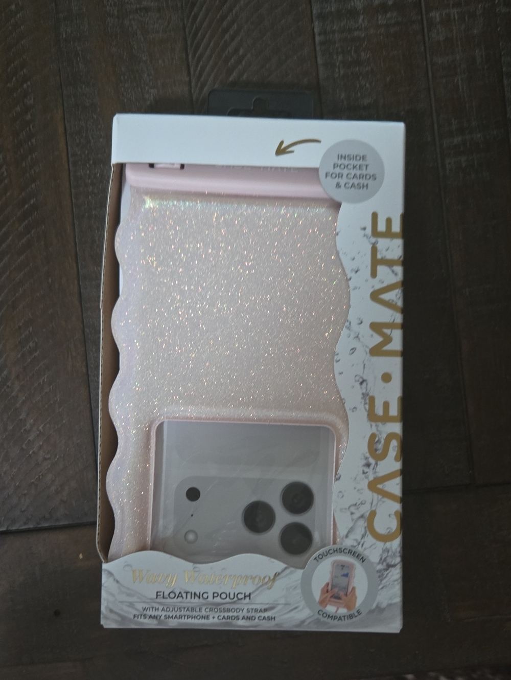 case-mate Pink Sparkle Floating Pouch with Clear Touch Window